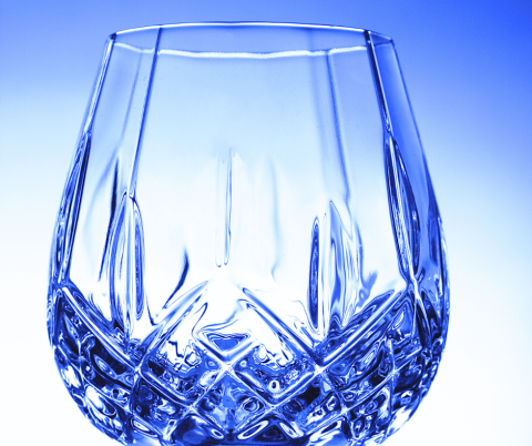 Fancy cut glass goblet