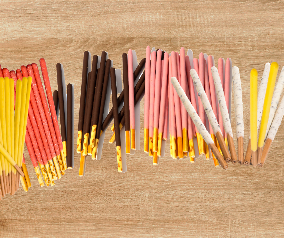 Various flavors of pocky candy sticks